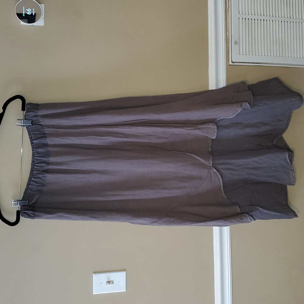 Cynthia Ashby Linen Cotton Tencel Blend Lagenlook Asymmetrical Skirt Size S
